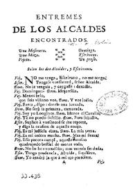 Entremes de Los alcades encontrados | Biblioteca Virtual Miguel de Cervantes