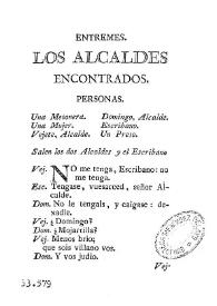 Entremes. Los alcaldes encontrados | Biblioteca Virtual Miguel de Cervantes