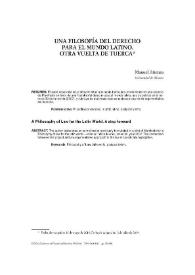 Una filosofía del derecho para el mundo latino. Otra vuelta de tuerca / Manuel Atienza | Biblioteca Virtual Miguel de Cervantes