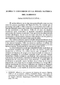 Judíos y conversos en la poesía satírica del barroco / Rafael González Cañal | Biblioteca Virtual Miguel de Cervantes