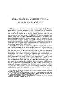 Notas sobre la múltiple figura del guía en "El Criticón" / María Soledad Carrasco Urgoiti | Biblioteca Virtual Miguel de Cervantes