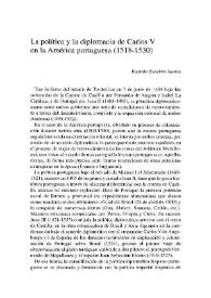 La política y la diplomacia de Carlos V en la América portuguesa (1518-1530) / Ricardo Evaristo Santos | Biblioteca Virtual Miguel de Cervantes
