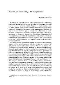 Azorín, un dramaturgo de vanguardia / Jerónimo López Mozo | Biblioteca Virtual Miguel de Cervantes