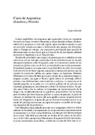 Carta de Argentina. Maradona y Pinochet / Jorge Andrade | Biblioteca Virtual Miguel de Cervantes