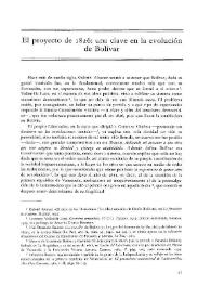 El proyecto de 1826: una clave en la evolución de Bolívar / Demetrio Ramos Pérez | Biblioteca Virtual Miguel de Cervantes