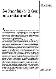 Sor Juana Inés de la Cruz en la crítica española / Luis Sáinz de Medrano | Biblioteca Virtual Miguel de Cervantes