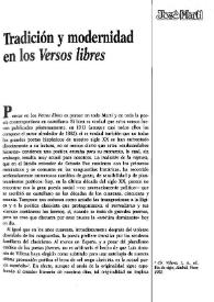 Tradición y modernidad en los "Versos libres" / Carlos Javier Morales | Biblioteca Virtual Miguel de Cervantes