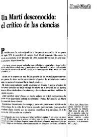Un Martí desconocido: el crítico de las ciencias / Alexis Schlachter Antolín | Biblioteca Virtual Miguel de Cervantes