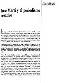 José Martí y el periodismo creativo  / A. S. | Biblioteca Virtual Miguel de Cervantes