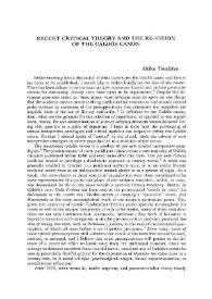 Recent critical theory and the re-vision of the Galdós canon / Akilo Tsuchiya | Biblioteca Virtual Miguel de Cervantes