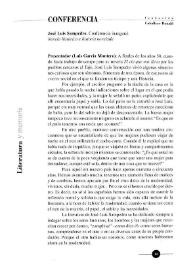 Novela histórica e historia novelada / José Luis Sampedro | Biblioteca Virtual Miguel de Cervantes