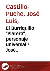 El Burriquillo "Platero", personaje universal / José Luis Castillo Puche | Biblioteca Virtual Miguel de Cervantes