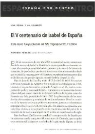 El V Centenario de Isabel de España / Antonio Fontán | Biblioteca Virtual Miguel de Cervantes