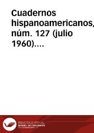 Cuadernos hispanoamericanos, núm. 127 (julio 1960). Índice de exposiciones / Manuel Sánchez Camargo | Biblioteca Virtual Miguel de Cervantes
