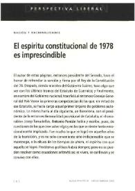 El espíritu constitucional de 1978 es imprescindible / Antonio Fontán | Biblioteca Virtual Miguel de Cervantes