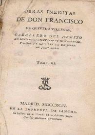 Obras inéditas. Tomo XI  / de Don Francisco de Quevedo Villegas | Biblioteca Virtual Miguel de Cervantes