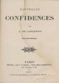 Nouvelles confidences / par A. de Lamartine | Biblioteca Virtual Miguel de Cervantes
