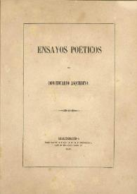 Ensayos poéticos. Tomo I / por Eduardo Asquerino | Biblioteca Virtual Miguel de Cervantes