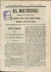El Meteoro : periódico semanal de literatura, artes, ciencias, modas y teatros | Biblioteca Virtual Miguel de Cervantes