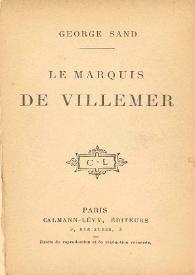 Le marquis de Villemer / George Sand | Biblioteca Virtual Miguel de Cervantes