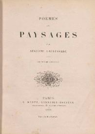 Poèmes et paysages / par Auguste Lacaussade | Biblioteca Virtual Miguel de Cervantes