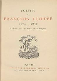 Poésies de François Coppée 1874-1878 | Biblioteca Virtual Miguel de Cervantes