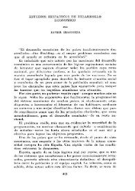 Estudios hispánicos de desarrollo económico / por Javier Irastorza | Biblioteca Virtual Miguel de Cervantes