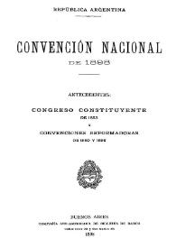 Convención Nacional de 1898. Antecedentes, Congreso Constituyente de 1853 y Convenciones reformadoras de 1860 y 1866 | Biblioteca Virtual Miguel de Cervantes
