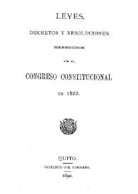 Leyes, Decretos y resoluciones expedidos por el Congreso Constitucional de 1888 | Biblioteca Virtual Miguel de Cervantes