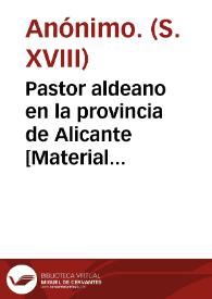 Pastor aldeano en la provincia de Alicante [Material gráfico].] | Biblioteca Virtual Miguel de Cervantes