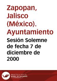 Sesión Solemne de fecha 7 de diciembre de 2000 | Biblioteca Virtual Miguel de Cervantes
