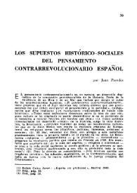 Los supuestos histórico-sociales del pensamiento contrarrevolucionario español / Juan Paredes | Biblioteca Virtual Miguel de Cervantes