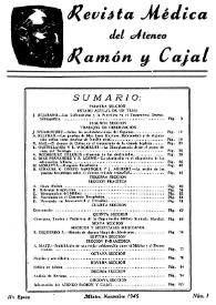 Revista Médica del Ateneo Ramón y Cajal. II época, núm. 1, noviembre de 1946 | Biblioteca Virtual Miguel de Cervantes