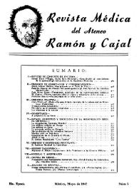 Revista Médica del Ateneo Ramón y Cajal. II época, núm. 5, mayo de 1947 | Biblioteca Virtual Miguel de Cervantes
