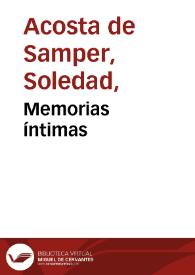 Memorias íntimas | Biblioteca Virtual Miguel de Cervantes