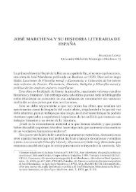 José Marchena y su historia literaria de España / François Lopez | Biblioteca Virtual Miguel de Cervantes
