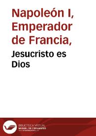 Jesucristo es Dios | Biblioteca Virtual Miguel de Cervantes