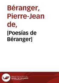 [Poesías de Béranger] | Biblioteca Virtual Miguel de Cervantes