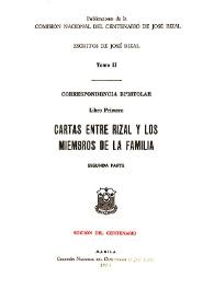 Cartas entre Rizal y los miembros de la familia. Segunda parte  / José Rizal | Biblioteca Virtual Miguel de Cervantes