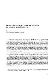 Un procés per homicidi entre sarraïns de l'horta d'Alacant (1315) / Maria Teresa Ferrer i Mallol | Biblioteca Virtual Miguel de Cervantes