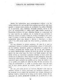 Tarjeta de Antonio Machado / Héctor Rojas Herazo | Biblioteca Virtual Miguel de Cervantes
