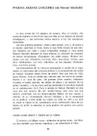 Phoenix, nuevas canciones (de Manuel Machado) / Charles V. Aubrun | Biblioteca Virtual Miguel de Cervantes