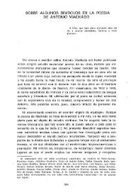Sobre algunos símbolos en la poesía de Antonio Machado / Rafael Lapesa | Biblioteca Virtual Miguel de Cervantes