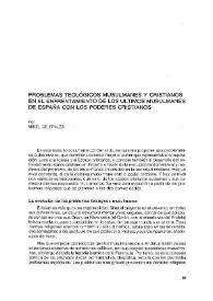 Problemas teológicos musulmanes y cristianos en el enfrentamiento de los últimos musulmanes de España con los poderes cristianos / Mikel de Epalza | Biblioteca Virtual Miguel de Cervantes