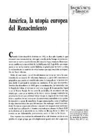 América, la utopía europea del Renacimiento / Beatriz Fernández Herrero | Biblioteca Virtual Miguel de Cervantes