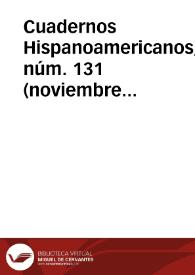 Cuadernos Hispanoamericanos, núm. 131 (noviembre 1960). Sección bibliográfica | Biblioteca Virtual Miguel de Cervantes