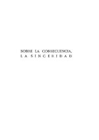 Sobre la consecuencia, la sinceridad / por Miguel de Unamuno | Biblioteca Virtual Miguel de Cervantes