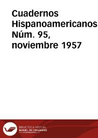 Cuadernos Hispanoamericanos. Núm. 95, noviembre 1957 | Biblioteca Virtual Miguel de Cervantes