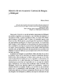 Historia de un encuentro: Carmen de Burgos y Hildegard / Blanca Bravo | Biblioteca Virtual Miguel de Cervantes