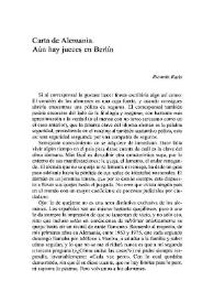 Carta de Alemania. Aún hay jueces en Berlín / Ricardo Bada | Biblioteca Virtual Miguel de Cervantes